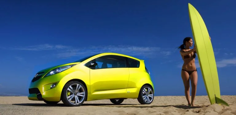 Rental car at the beach